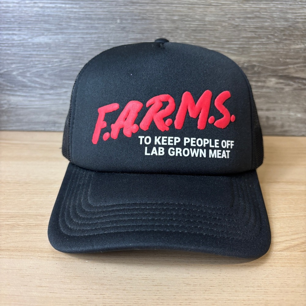 Alpine Village Hat Cap Snapback Trucker FARMS To Keep People Off Lab Grown Meat